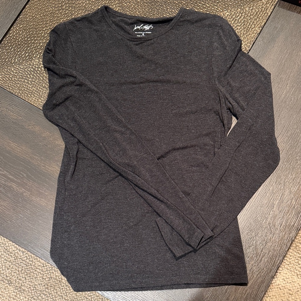 Lord & Taylor Charcoal Long Sleeve Tee